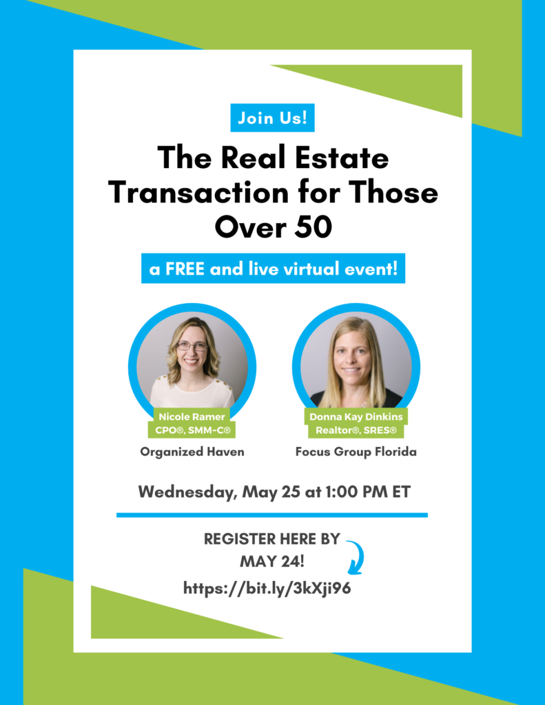 The Real Estate Transaction for Those Over 50 webinar flyer